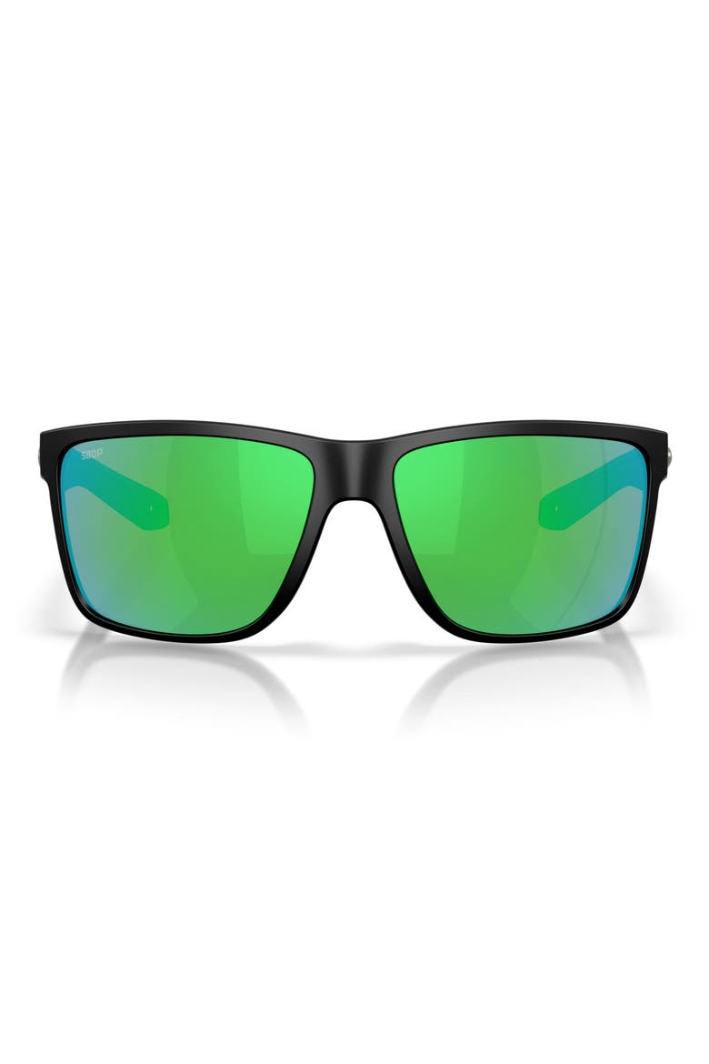 Broadbill II XL 62mm Sunglasses, Main, color, MATTE BLACK / GREEN MIRROR 580P