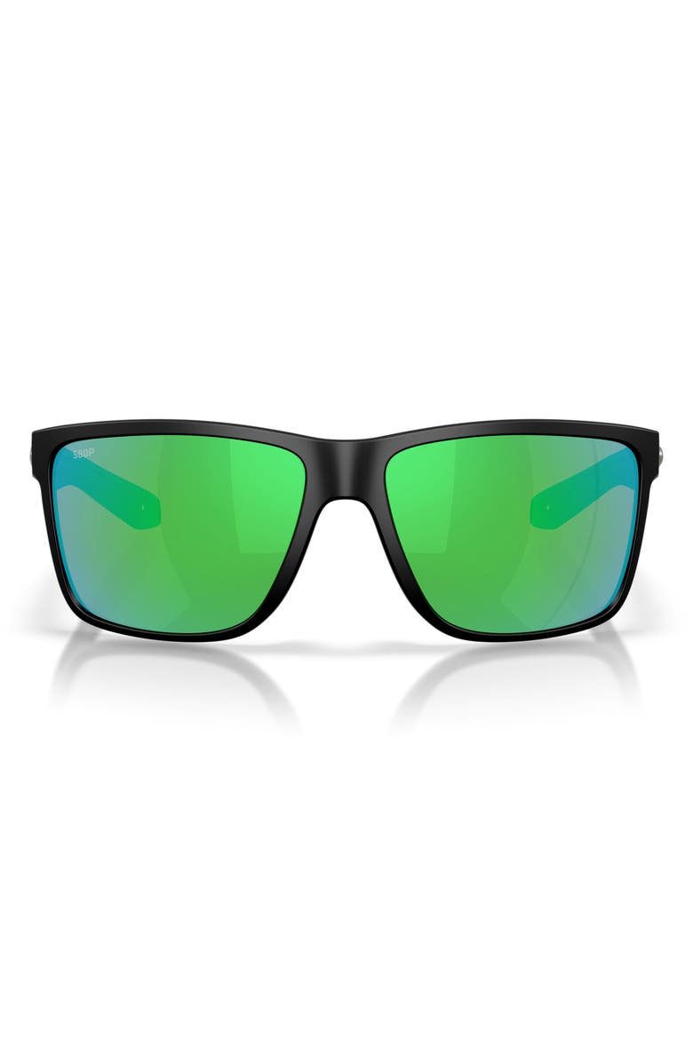 Costa Del Mar Broadbill II XL 62mm Sunglasses, Main, color, Matte Black / Green Mirror 580P