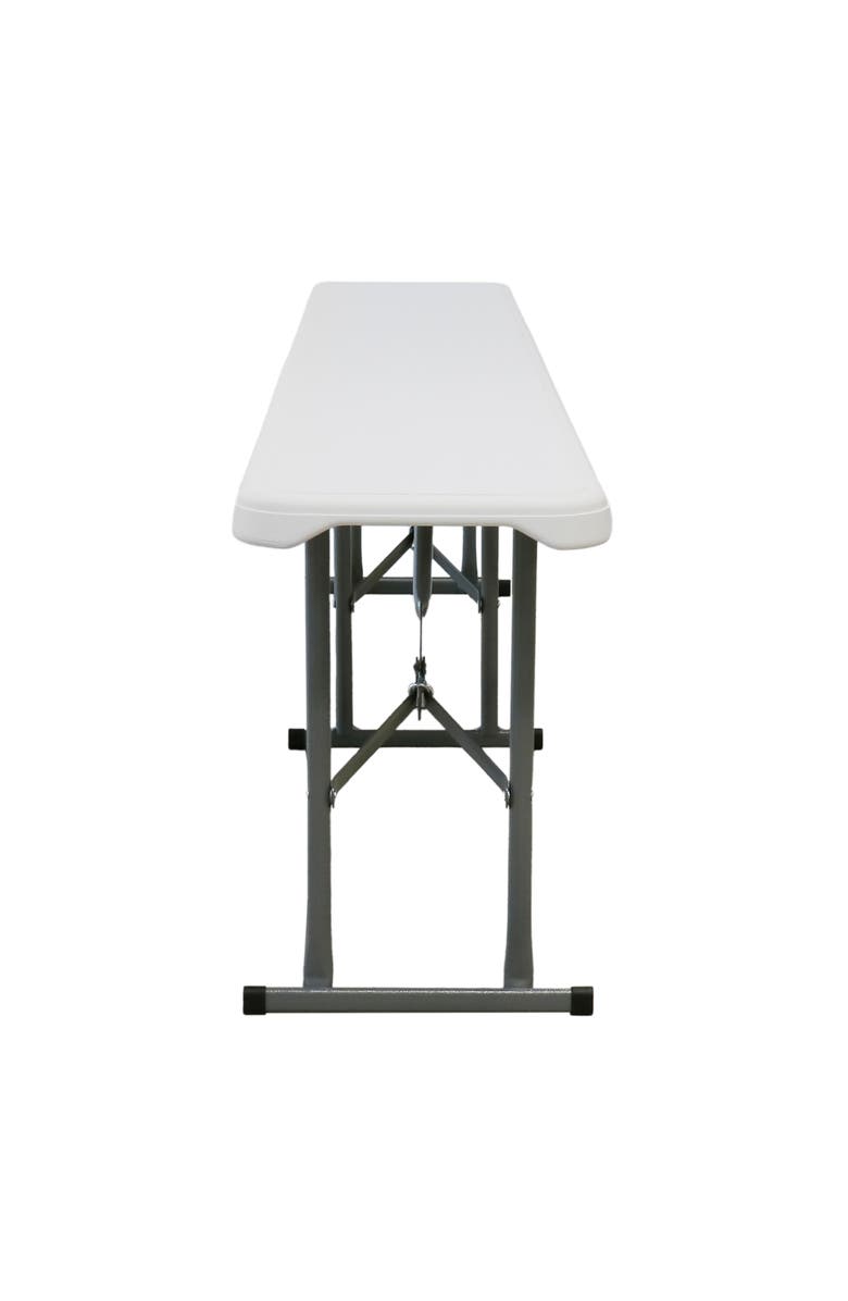 Elama 6 Foot Plastic Folding Bench, Alternate, color, White