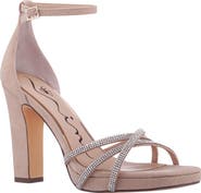 Nina Evana Embellished Ankle Strap Slide Sandal