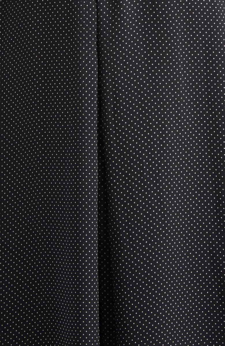ST. JOHN Polka Dot Long Sleeve Silk Shirtdress, Alternate, color, Black / Ecru Multi