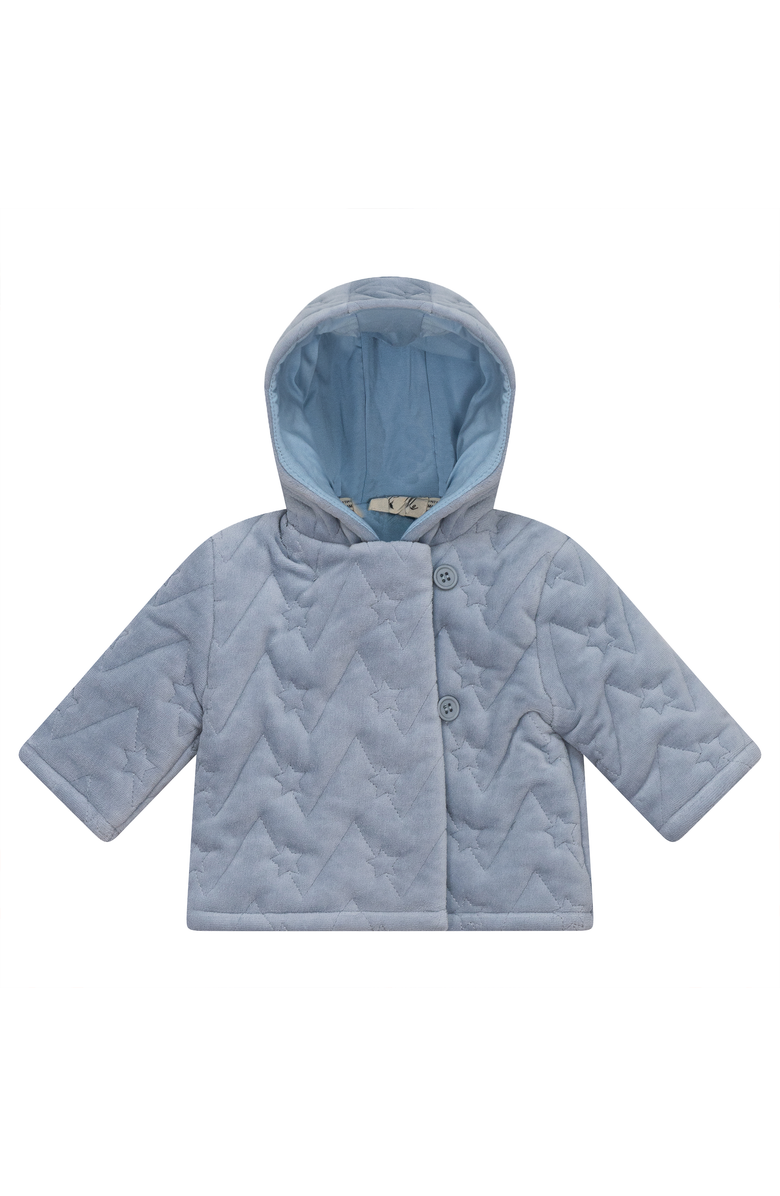 Bebe Bella Boy Front Button Quilted Velour Jacket, Main, color, Blue