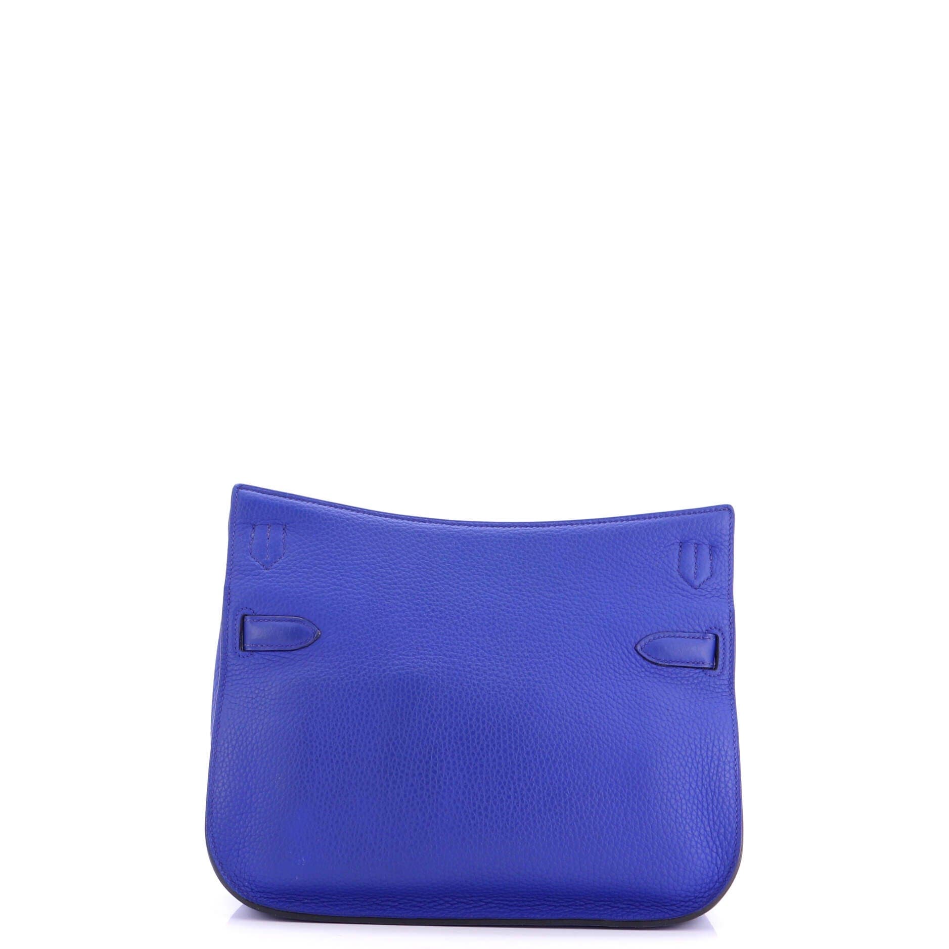 Pre-Owned Hermes Jypsiere Bag Clemence 28, Alternate, color, Bleu Electrique