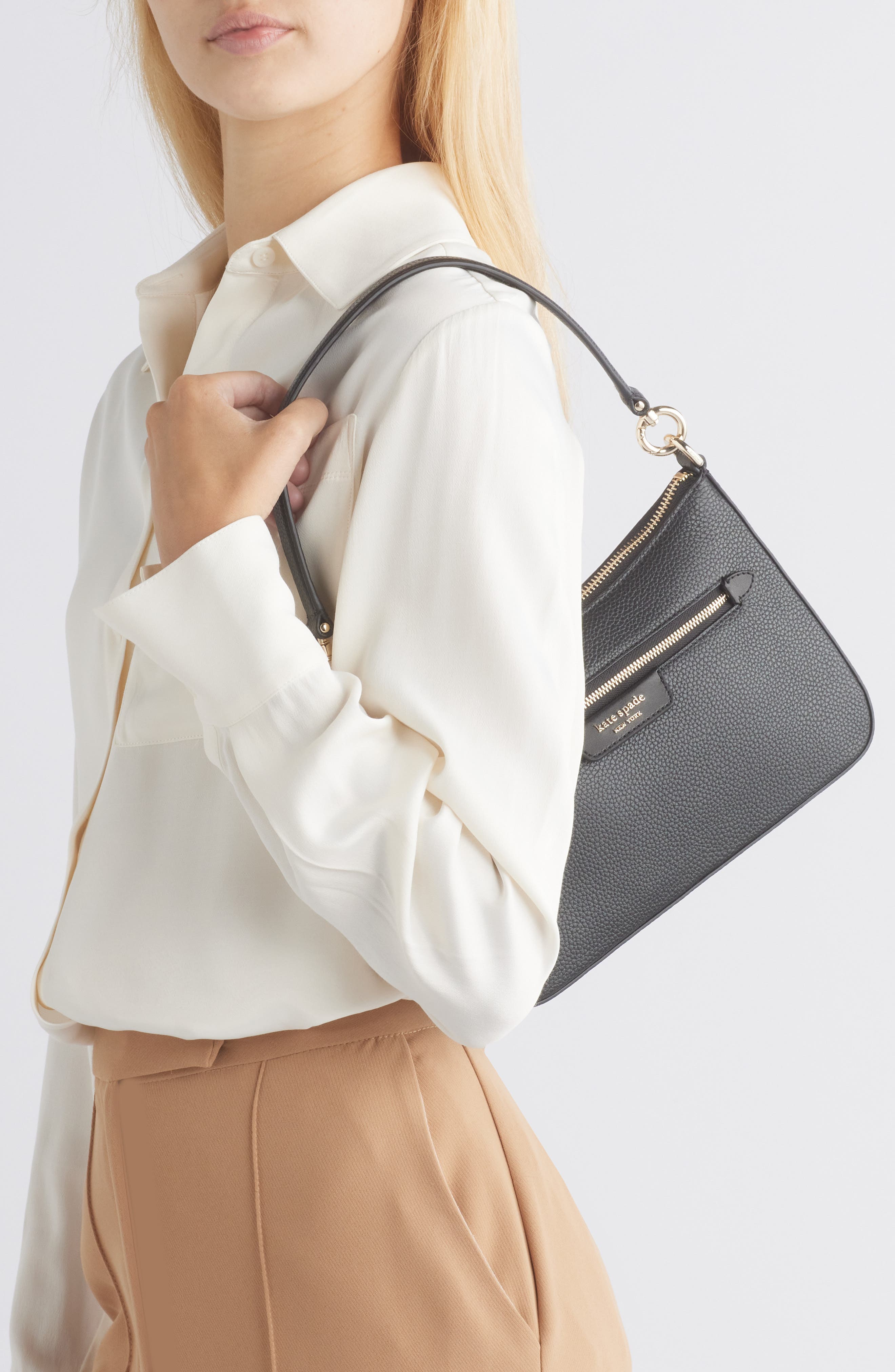 Kate Spade New York hudson pebbled leather medium shoulder bag, Alternate, color, 