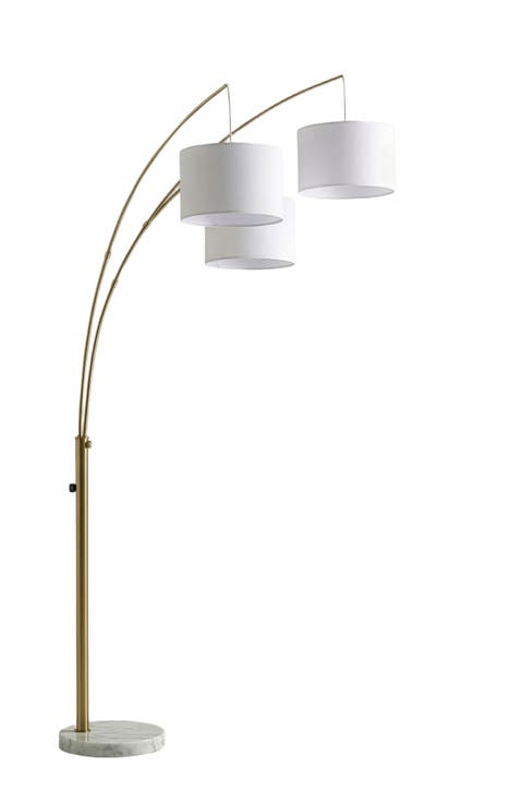 Trilage 84" Adjustable Tall LED Floor Lamp with 3 Fabric Drum Shades, Bulbs Included