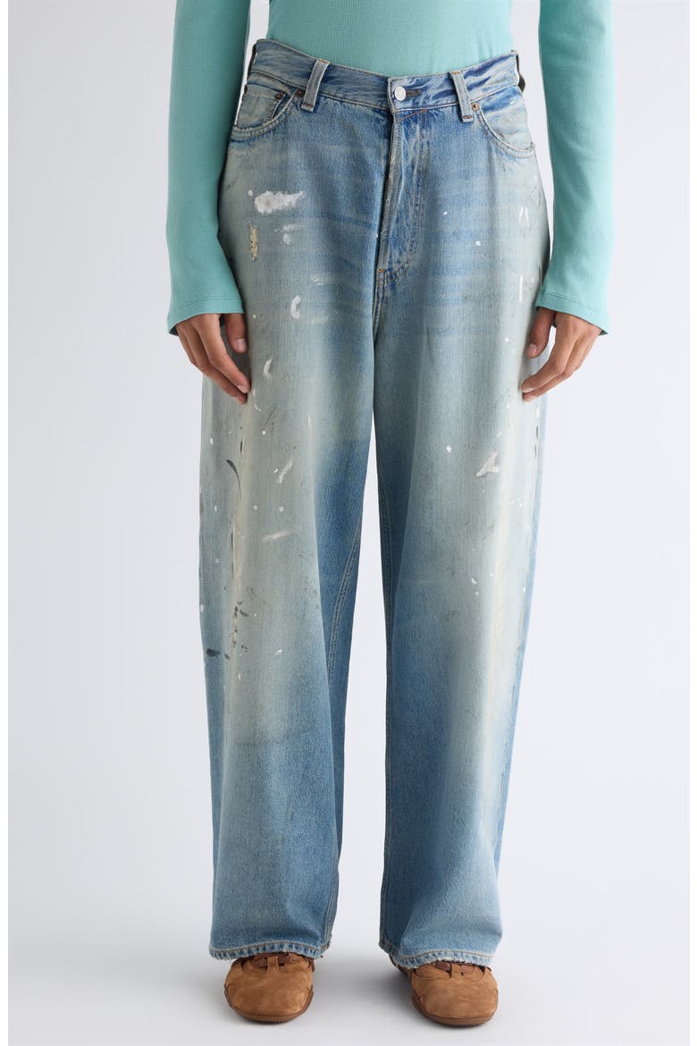 2023 U Trafalgar Paint Splattered Straight Leg Jeans, Alternate, color, LIGHT BLUE