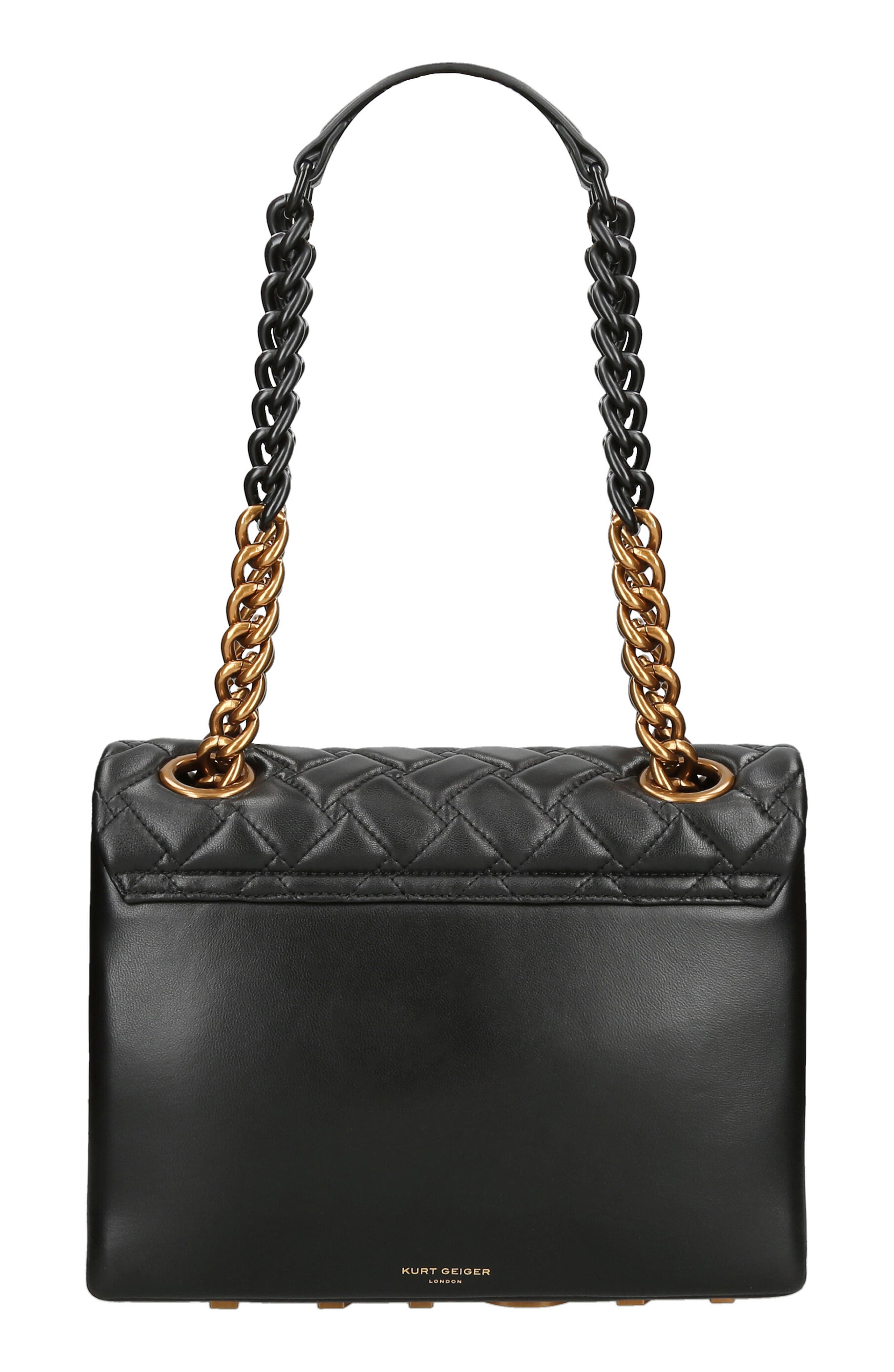 Kurt Geiger London Large Kensington Kurt Leather Convertible Shoulder Bag, Alternate, color, Black