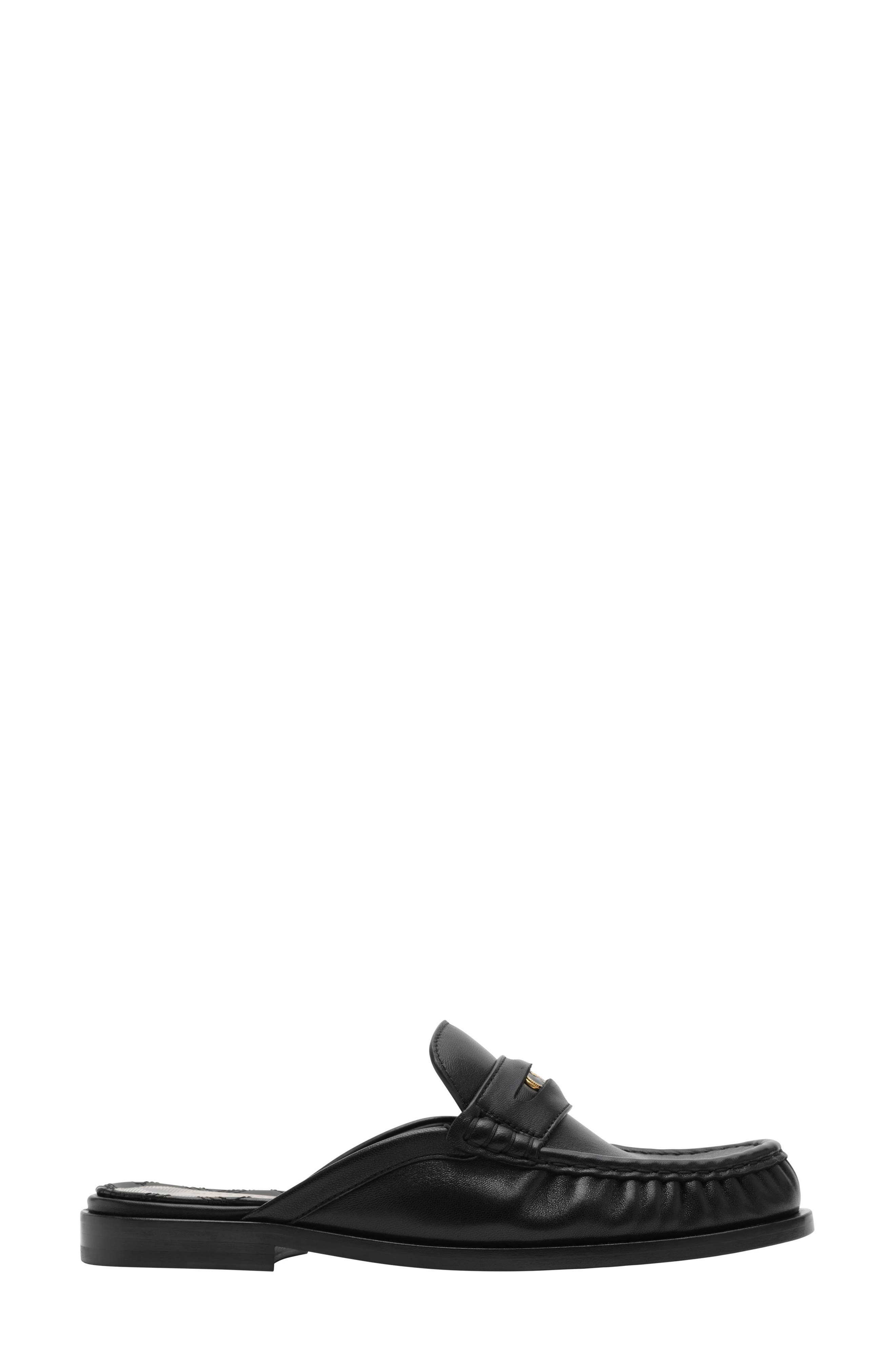 Burberry Cadet Loafer Mule, Main, color, Black