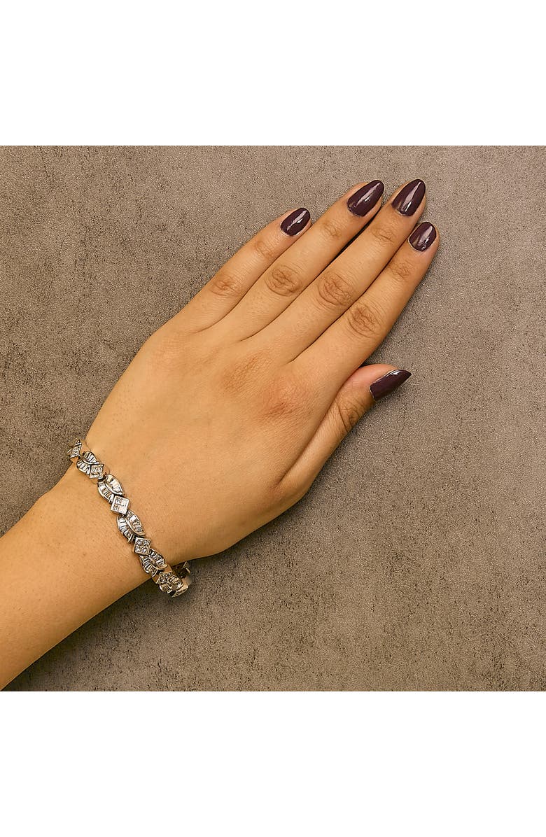 Haus of Brilliance 14K White Gold 8 5/8ct Cttw Princess and Baguette Diamond Geometric Twist Link Bracelet, Alternate, color, White Gold