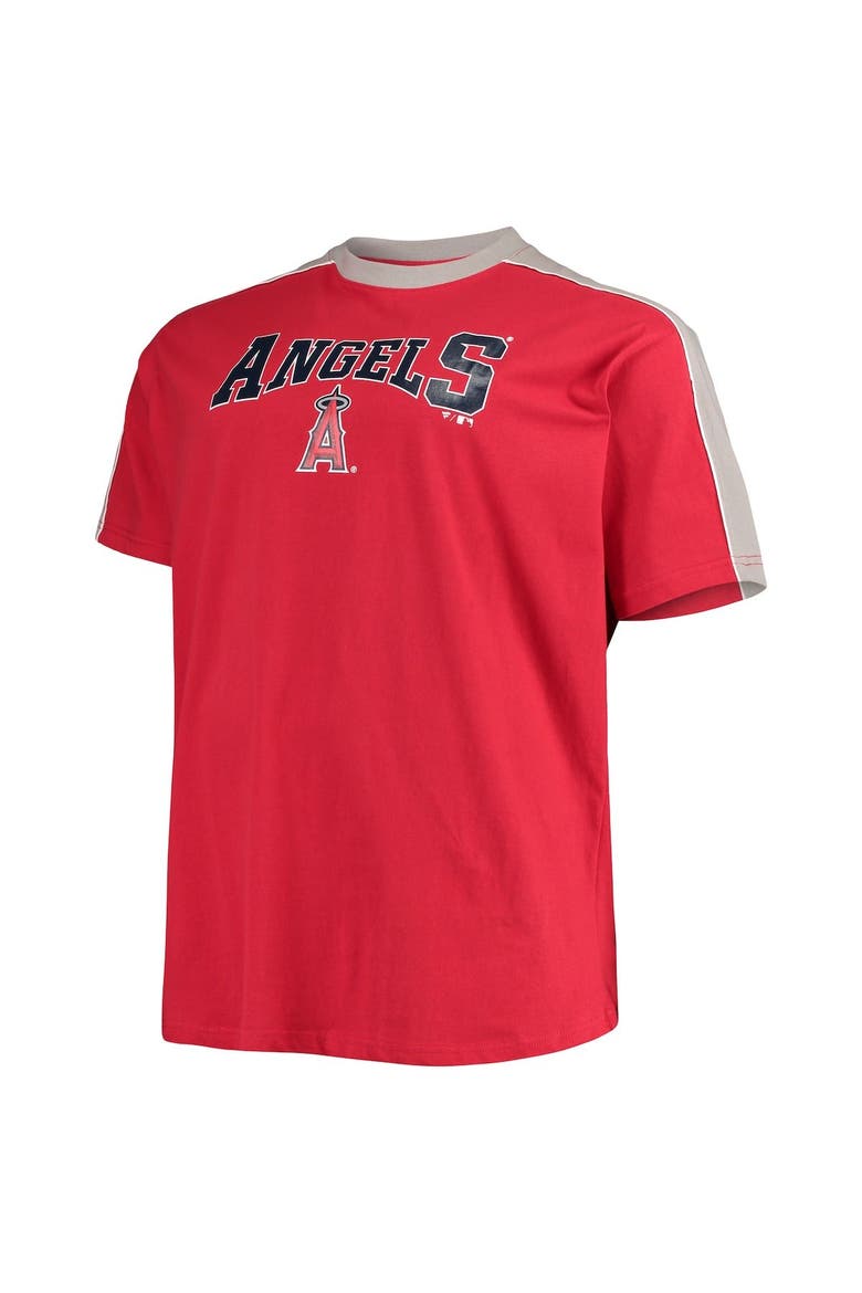 Men's Mike Trout Red/Silver Los Angeles Angels Big & Tall Fashion Piping Player T-Shirt, Alternate, color, Red