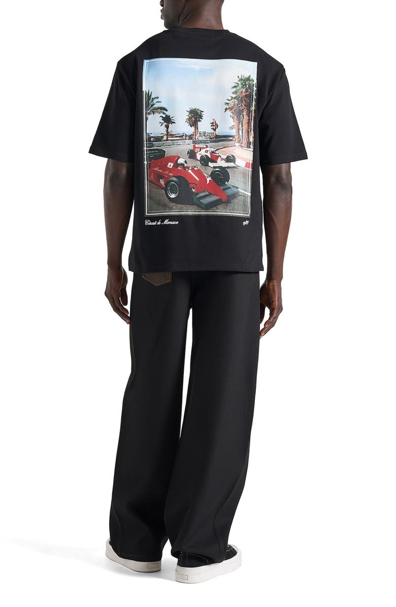 Manière De Voir Kian Circuit De Monaco Cotton T-Shirt, Alternate, color, Black