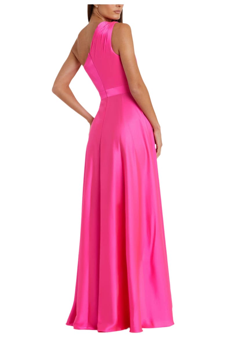 Mac Duggal One Shoulder High Low A Line Gown, Alternate, color, Hot Pink