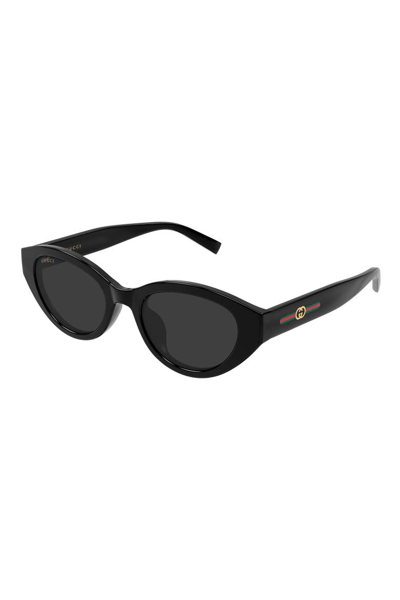52mm Cat Eye Sunglasses, Alternate, color, BLACK