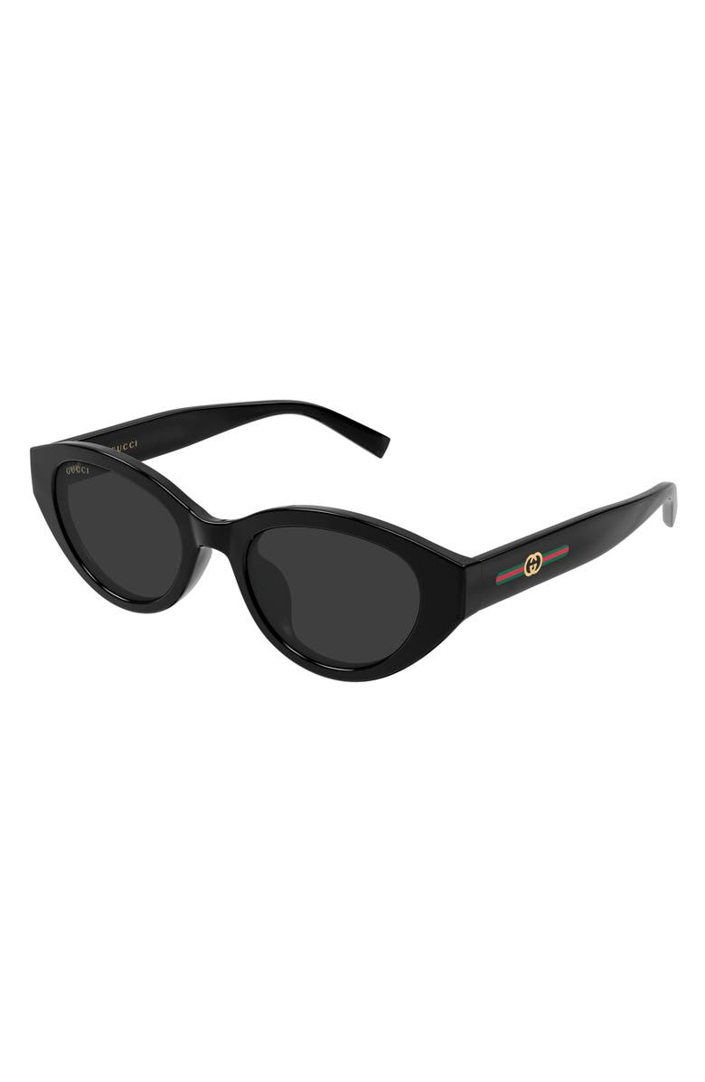 Gucci 52mm Cat Eye Sunglasses, Alternate, color, Black