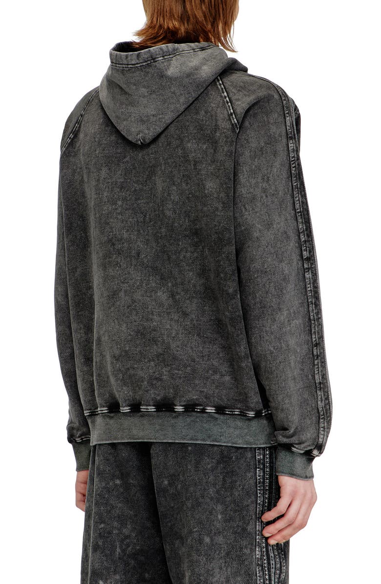 DIESEL<sup>®</sup> S-Altbox-Hood Cotton Fleece Hoodie, Alternate, color, Black/ Denim