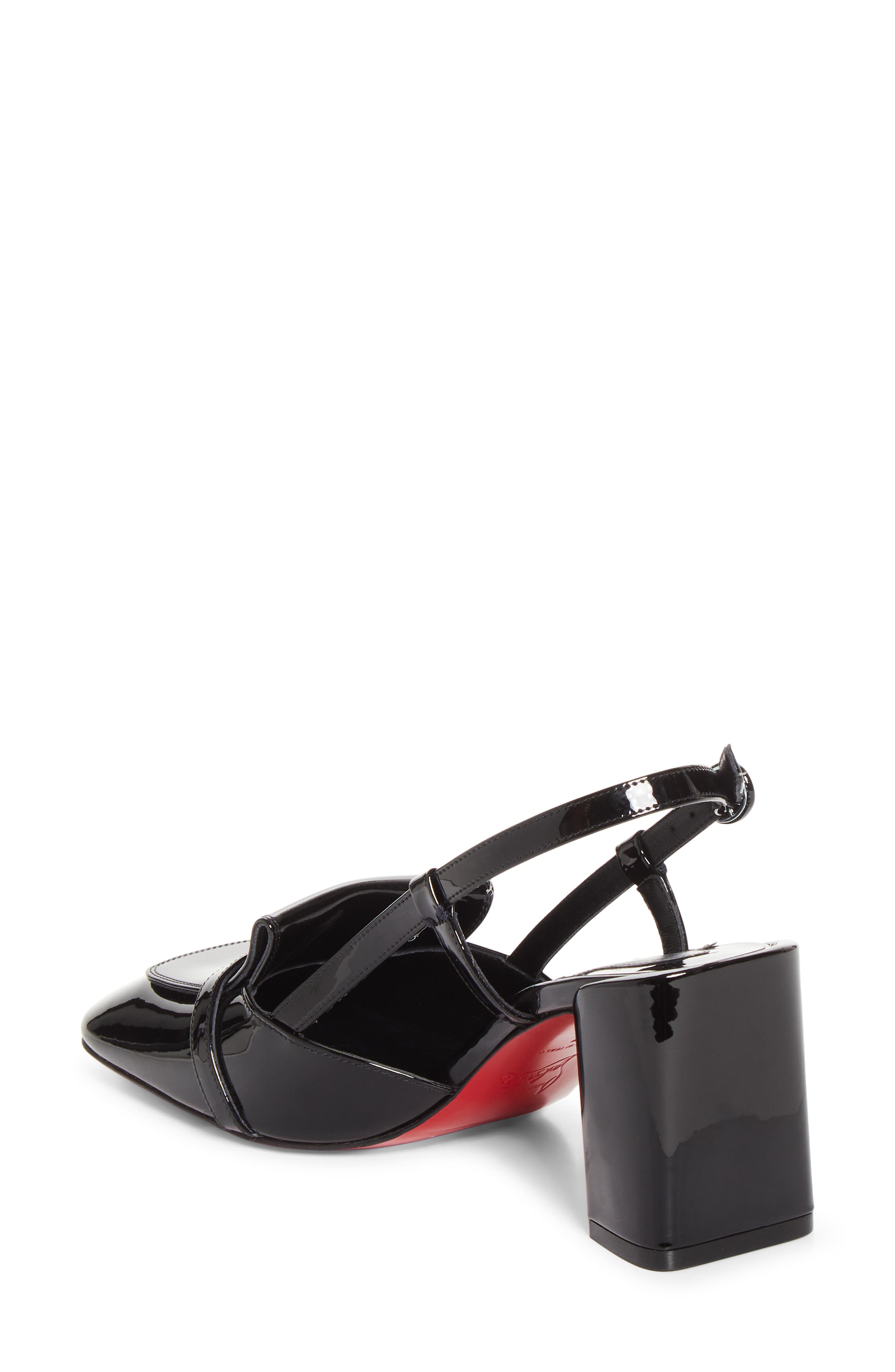 Mairesse Square Toe Patent Leather Loafer Pump, Alternate, color, B439 BLACK/ BLACK