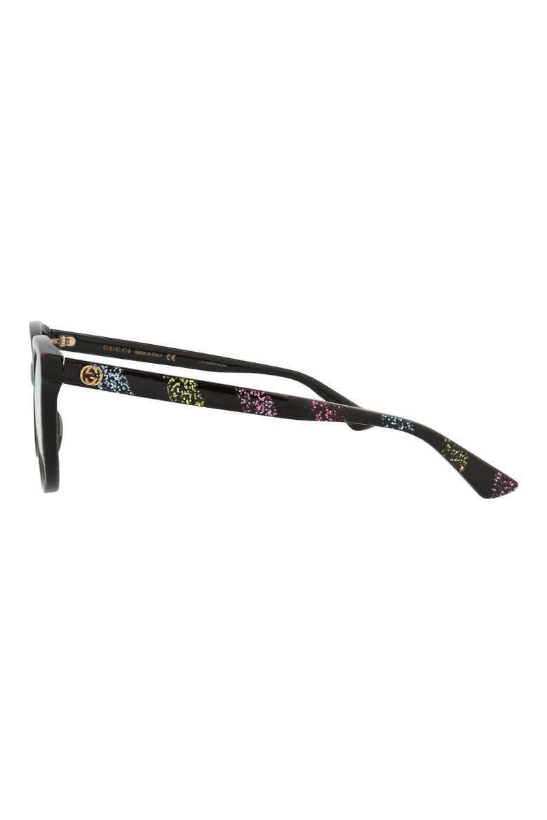 53mm Round Optical Glasses, Alternate, color, BLACK MULTICOLOR TRANSPARENT