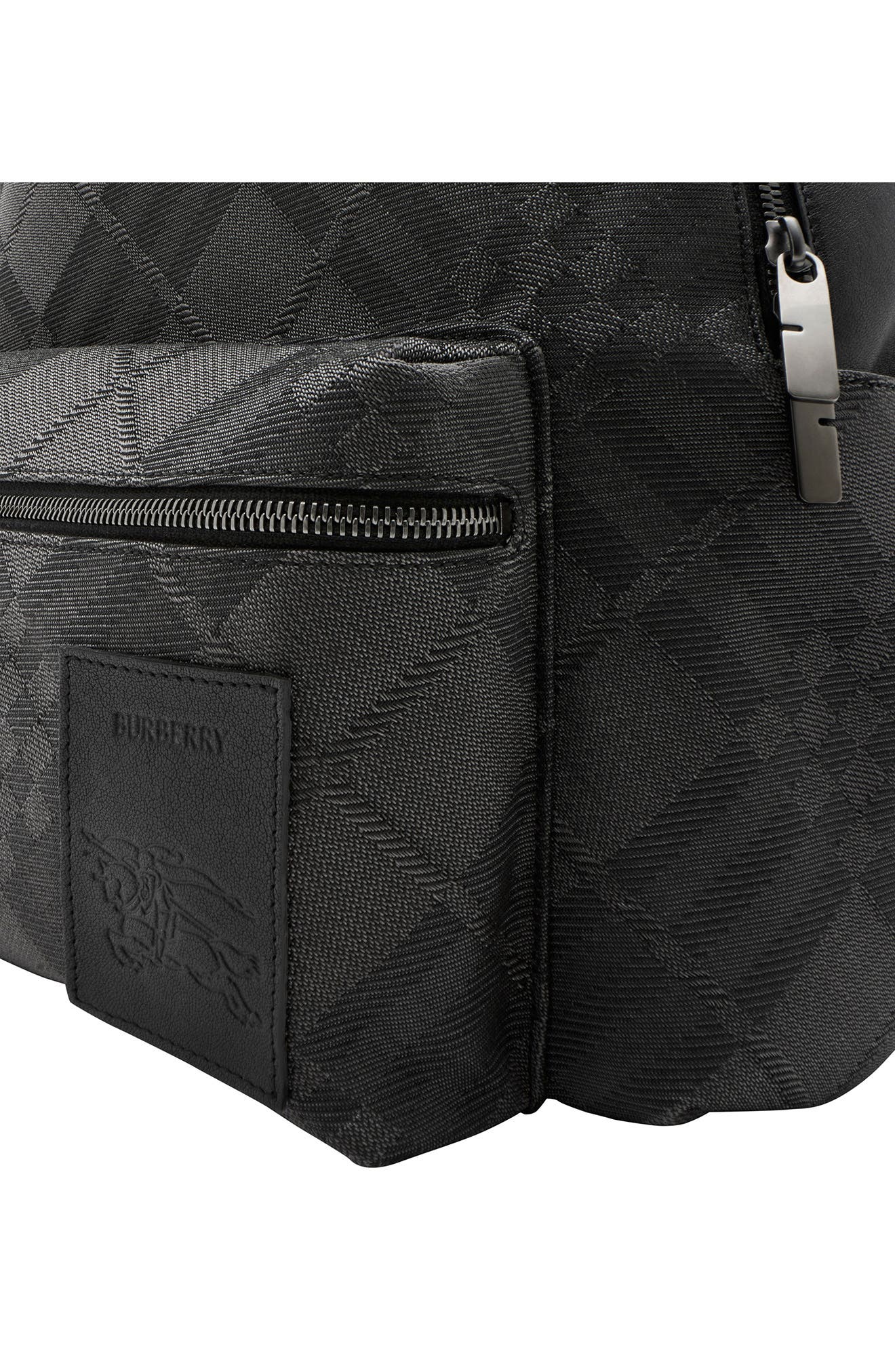 Burberry Chester Check Jacquard Backpack, Alternate, color, Black