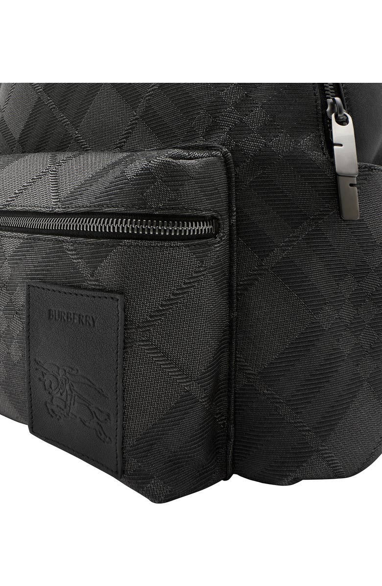 Burberry Chester Check Jacquard Backpack, Alternate, color, Black