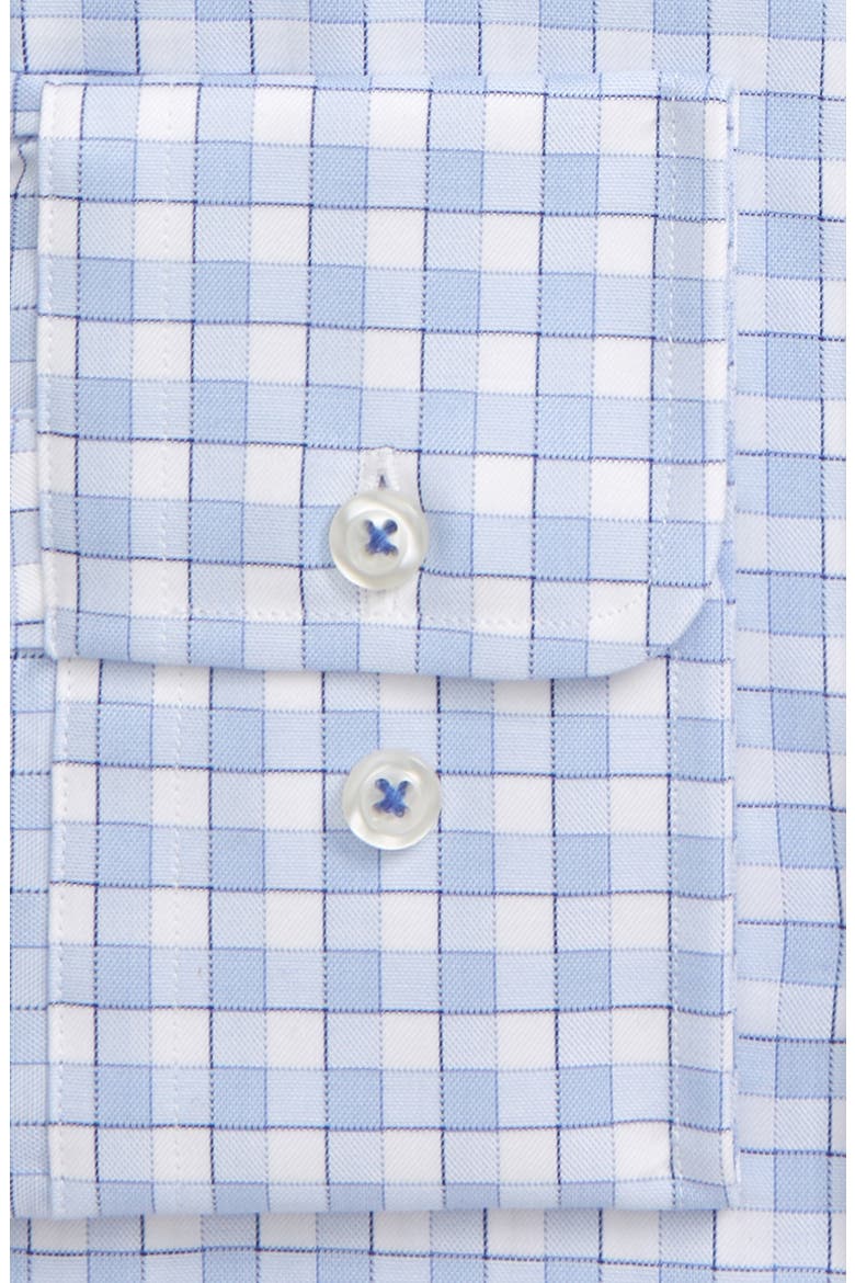 Trim Fit Plaid Dress Shirt, Alternate, color, WHITE/ BLUE