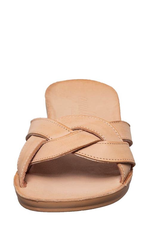 Antelope Alta Woven Leather Slide Sandal In Tan