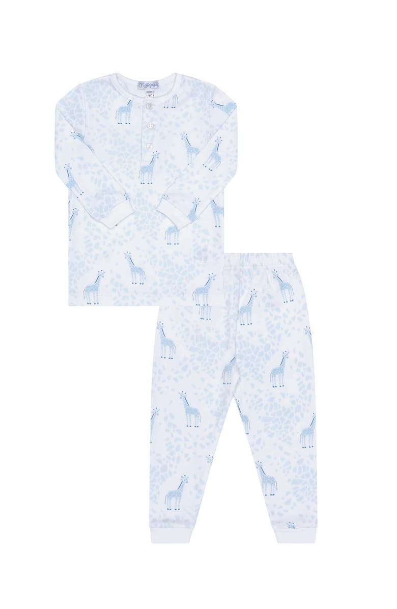 Nellapima Blue Giraffe Print Pajama - Toddler & Little Kid, Main, color, Blue