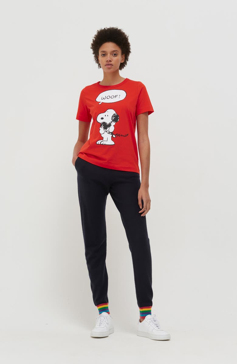 Chinti & Parker x Peanuts<sup>®</sup> Snoopy Woof Graphic Tee, Alternate, color, 