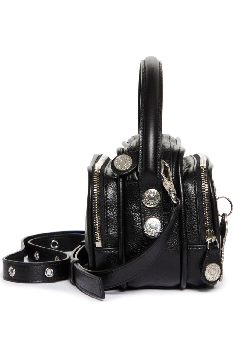 Acne Studios Camero Kit Leather Handbag, Alternate, color, Black