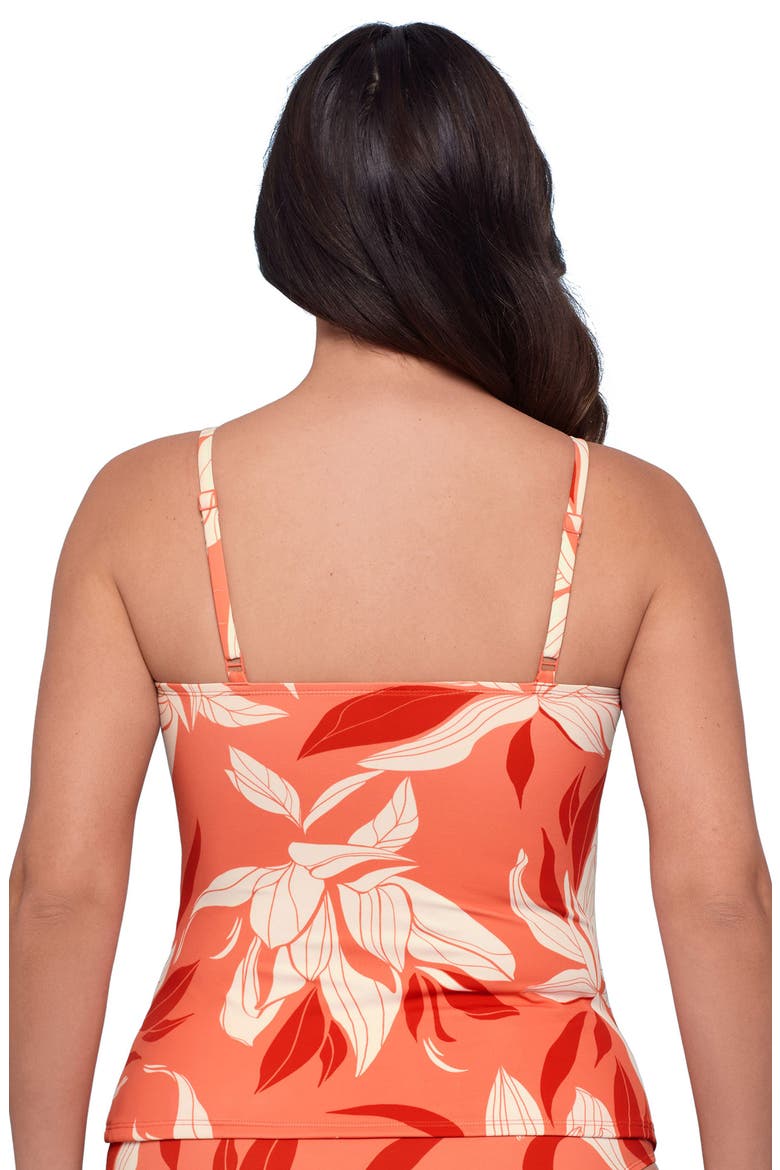 Supportive and Sculpting Classic Shirred-Front Tankini Swimsuit Top, Alternate, color, Water Lilies Watermelon