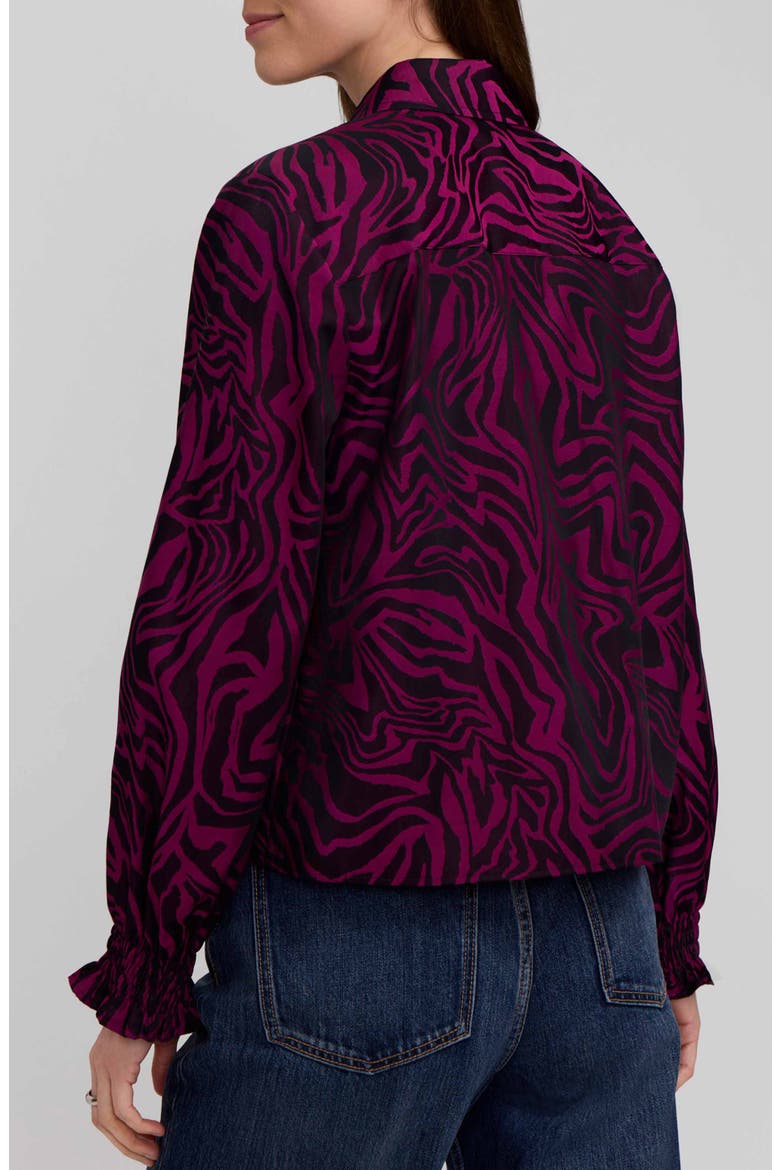 Vivienne Zebra Print Long Sleeve Shirt, Alternate, color, POMEGRANATE RED/ BLACK