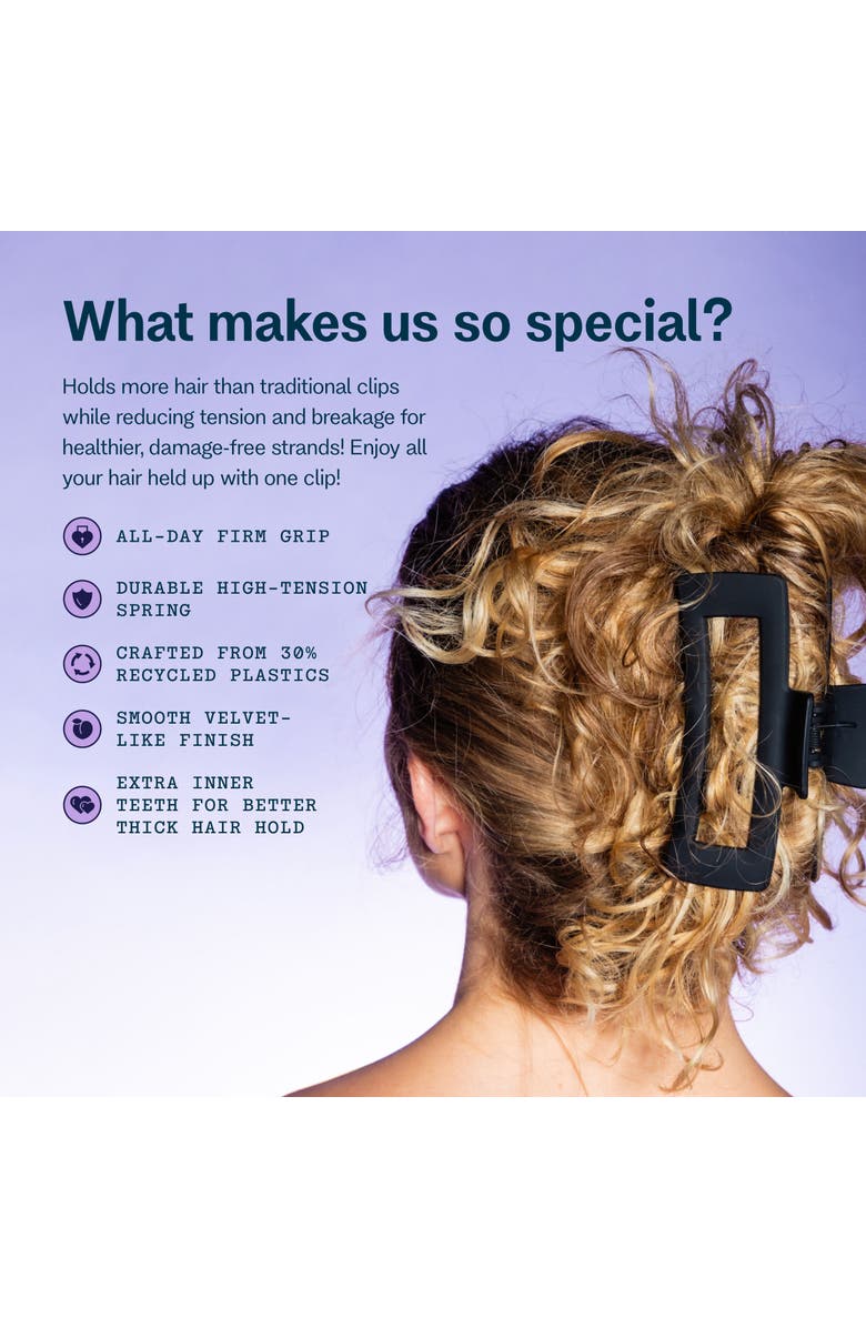 Gimme Beauty XL Rectangle Claw Clip for Thick Hair, Alternate, color, Black