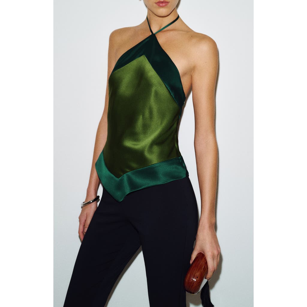 Reformation Jillian Halter Silk Top In Black