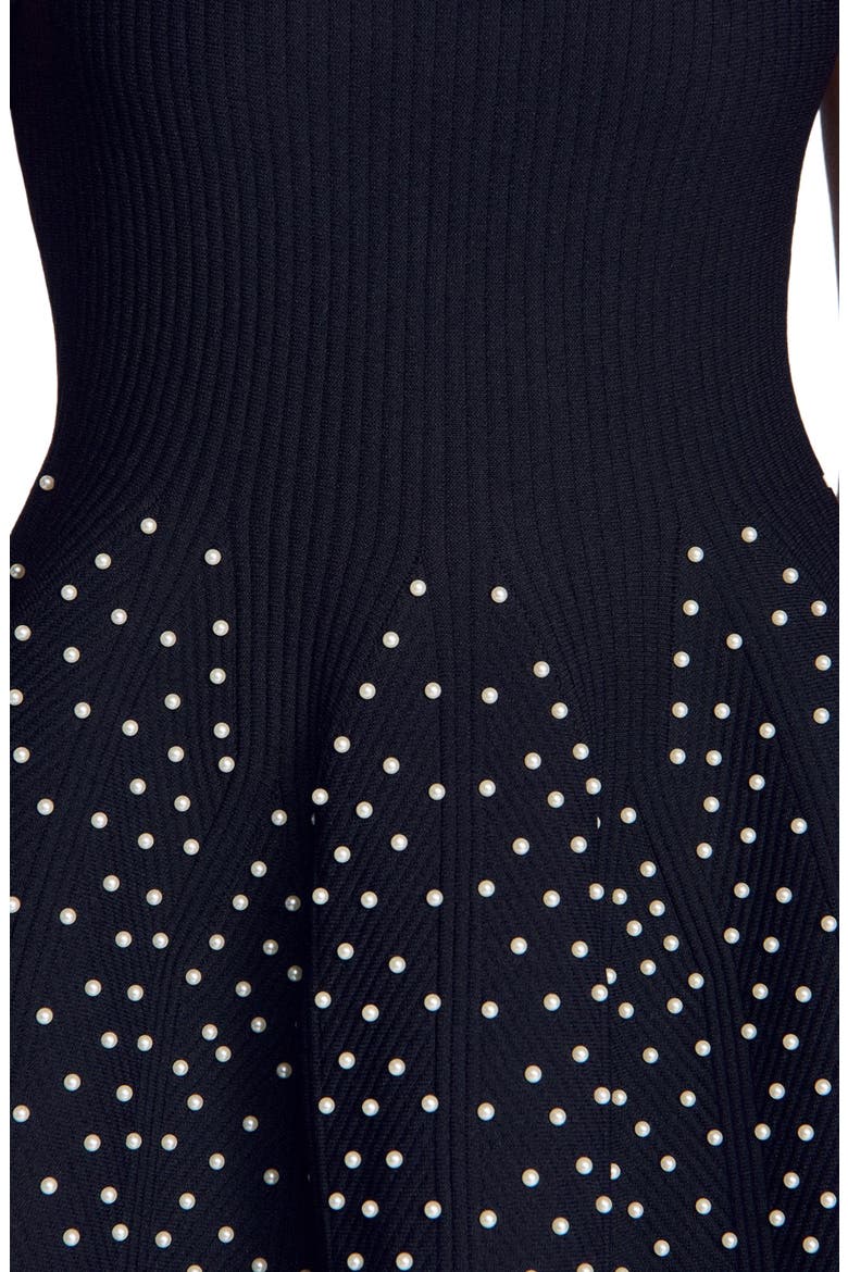 Short knit dress with beads, Alternate, color, Black