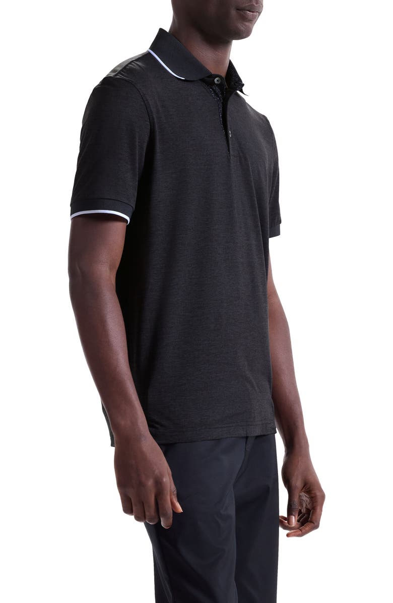 Bugatchi Three-Button Performance Polo, Alternate, color, Black