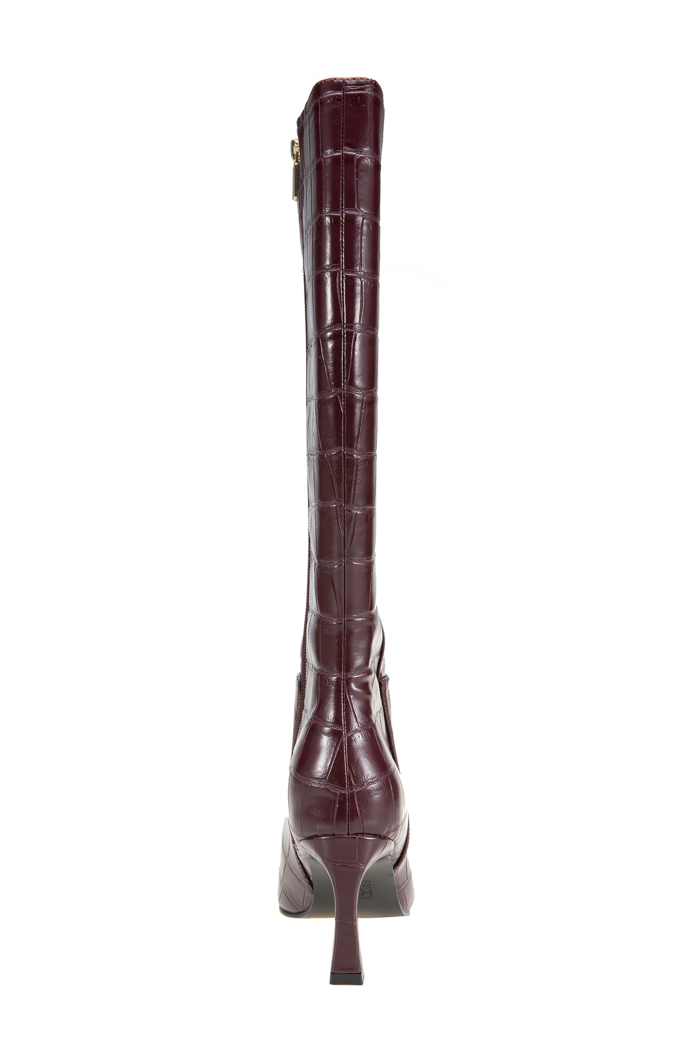 Kyla Croc Embossed Faux Leather Tall Boot, Alternate, color, FIG CROC PU
