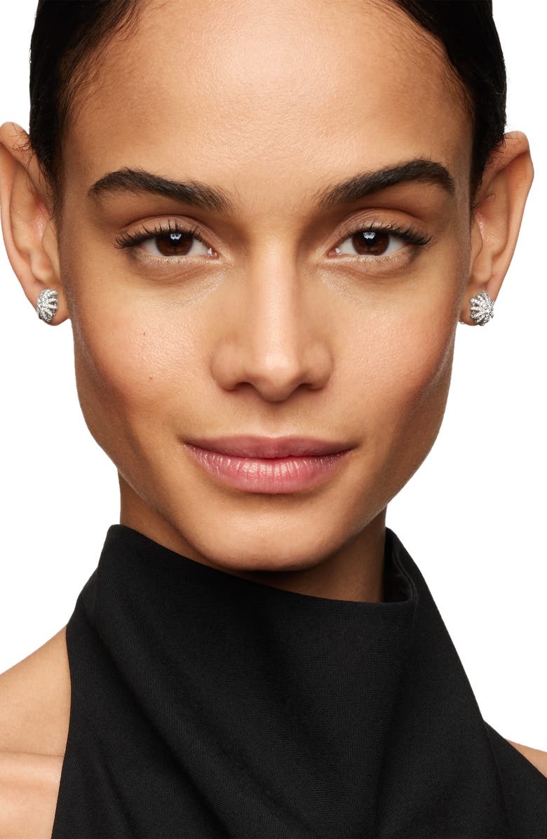 David Yurman Crossover Stud Earrings with Diamonds, Alternate, color, Silver/ Gold