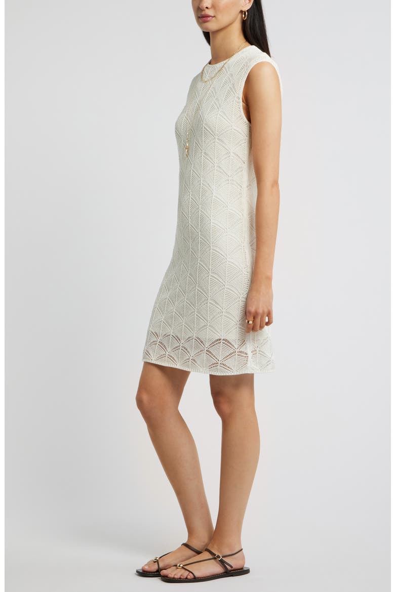 Textured Stitch Minidress, Alternate, color, IVORY TOFU