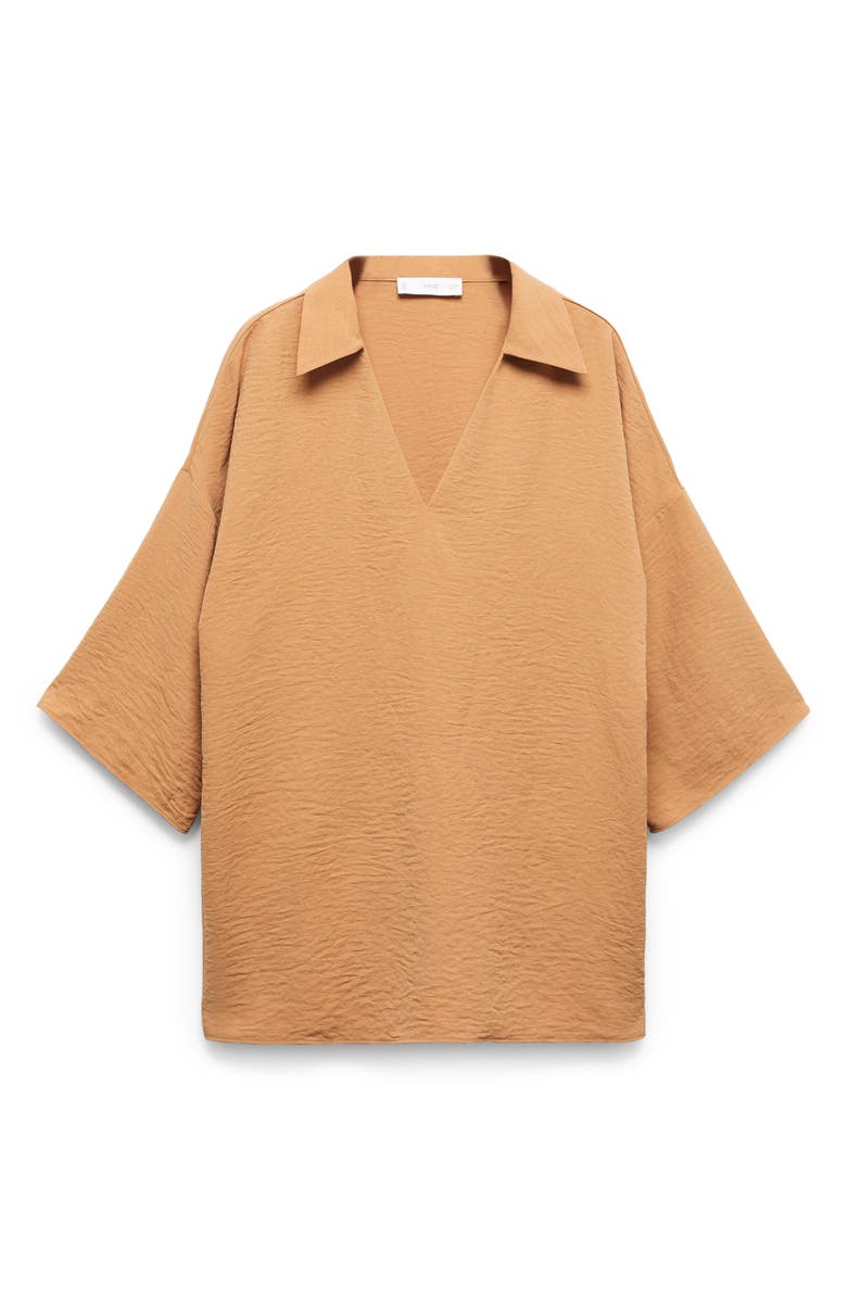 MANGO Oversize V-Neck Woven Tunic Top, Alternate, color,