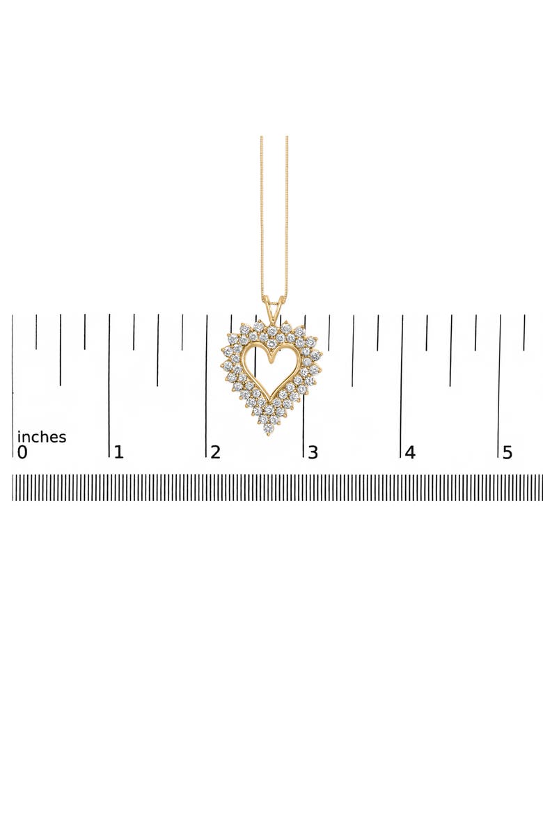 14K Yellow Gold Plated Silver Diamond Open Heart Pendant Necklace, Alternate, color, Yellow