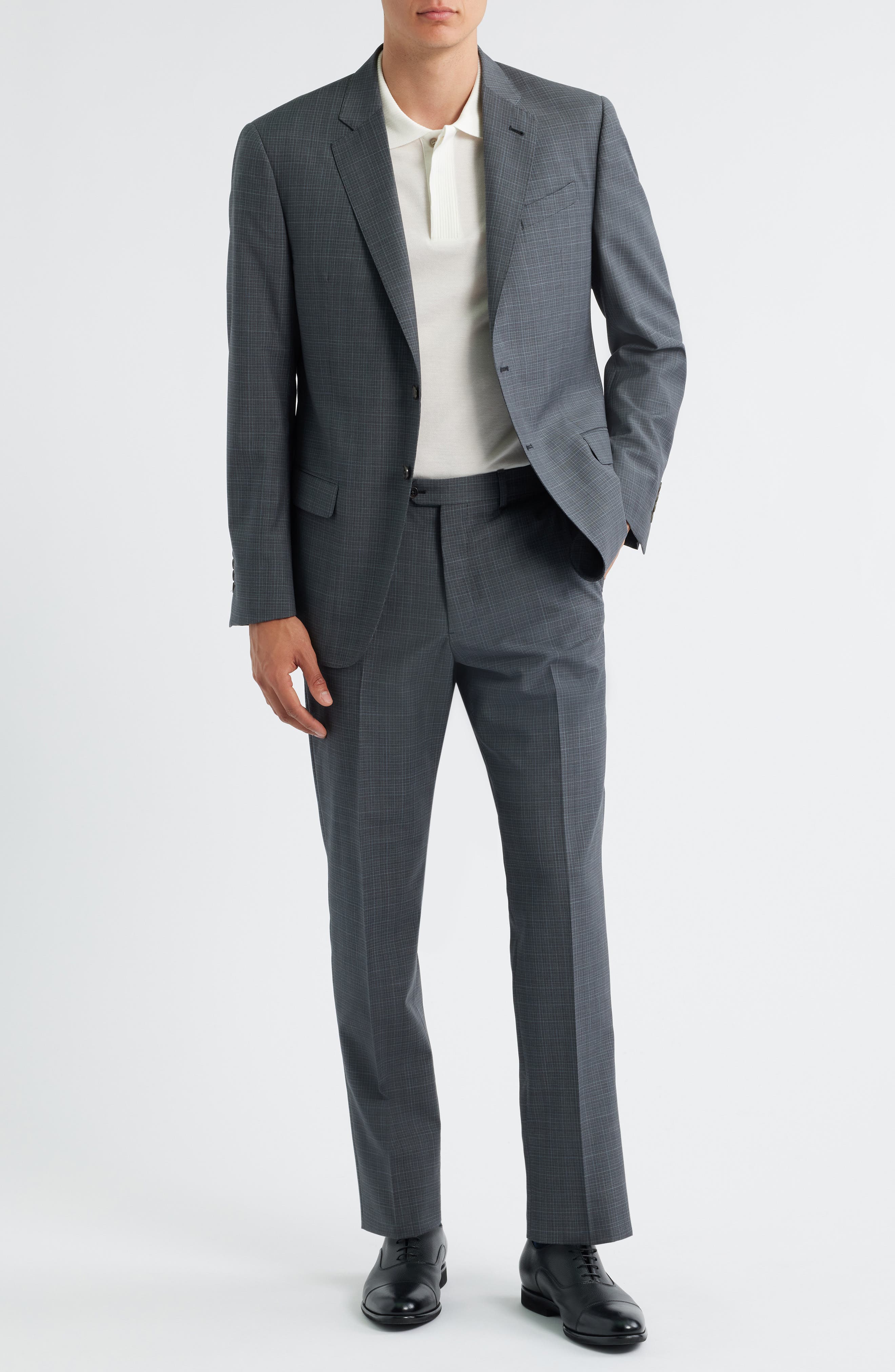 Emporio Armani Grey Microcheck Wool Suit