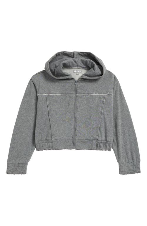 Shop Tractr Kids' French Terry Zip-up Hoodie In Heather Grey