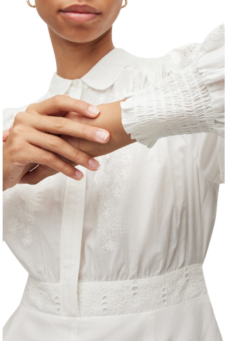 Keeley Broderie Long Sleeve Dress, Alternate, color, CHALK WHITE
