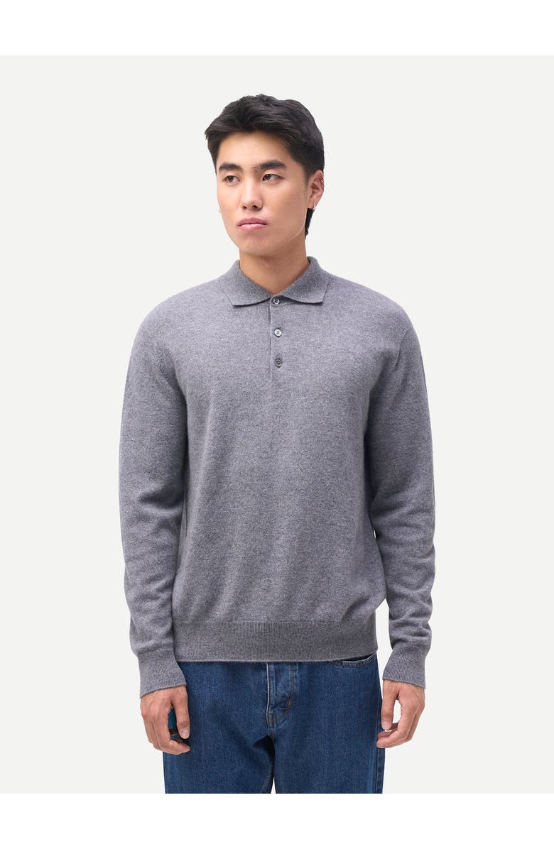 Gobi Cashmere Timeless Cashmere Polo Sweater, Alternate, color, Dim Gray