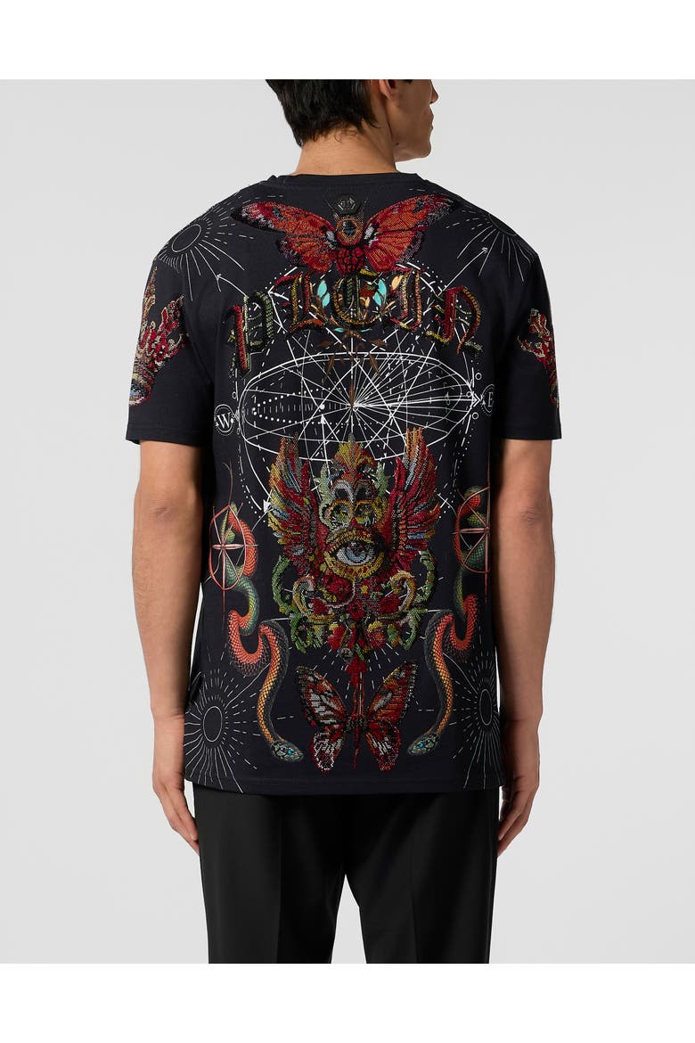 Round Neck T-Shirt Tattoo Stones Men, Alternate, color, black