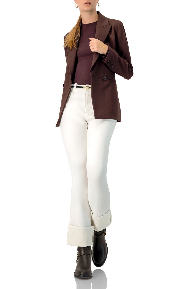 IVONNE Tailored Double Breasted Blazer, Alternate, color, Brown