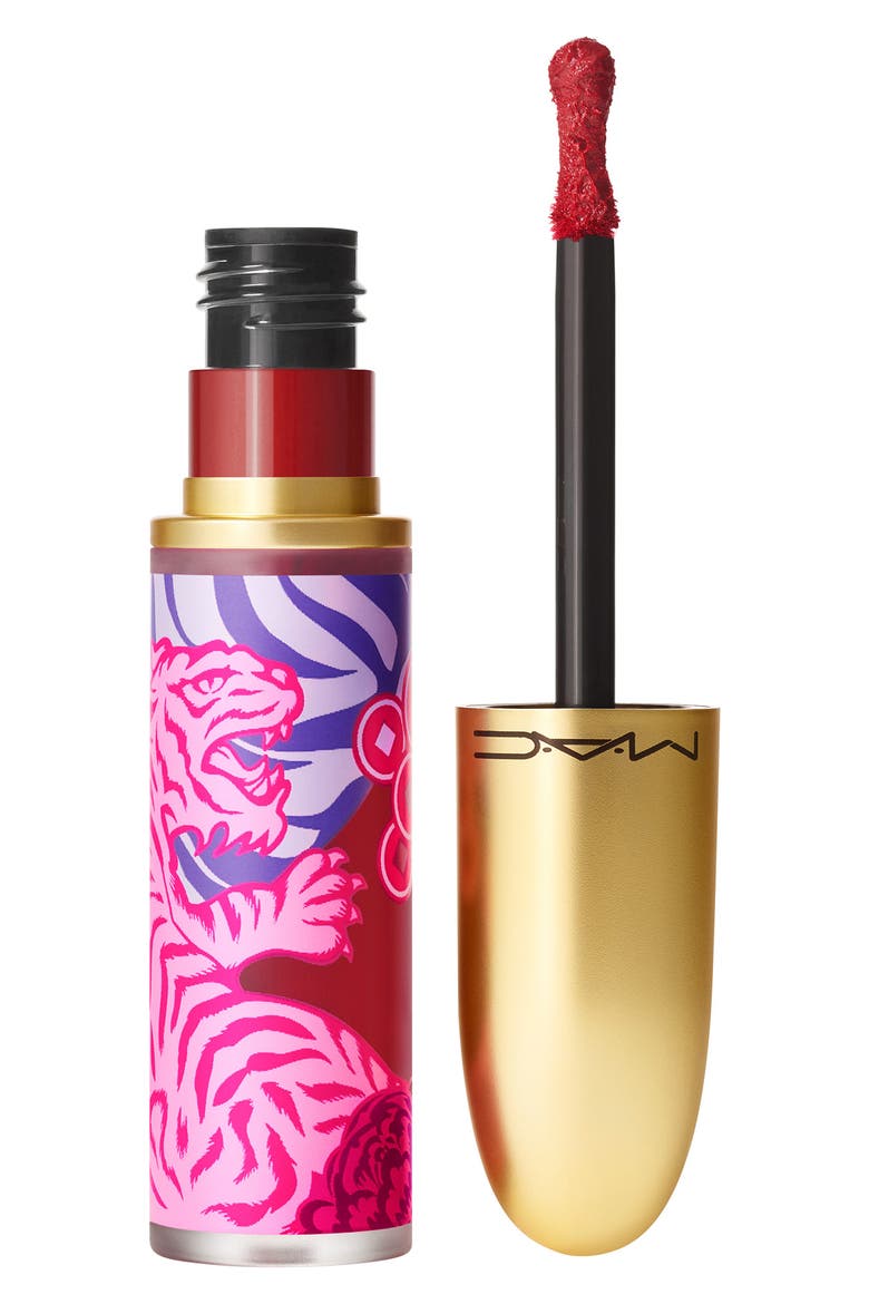 MAC Lunar New Year Powder Kiss Matte Liquid Lipstick (Limited Edition), Main, color, PEACHY PARTY
