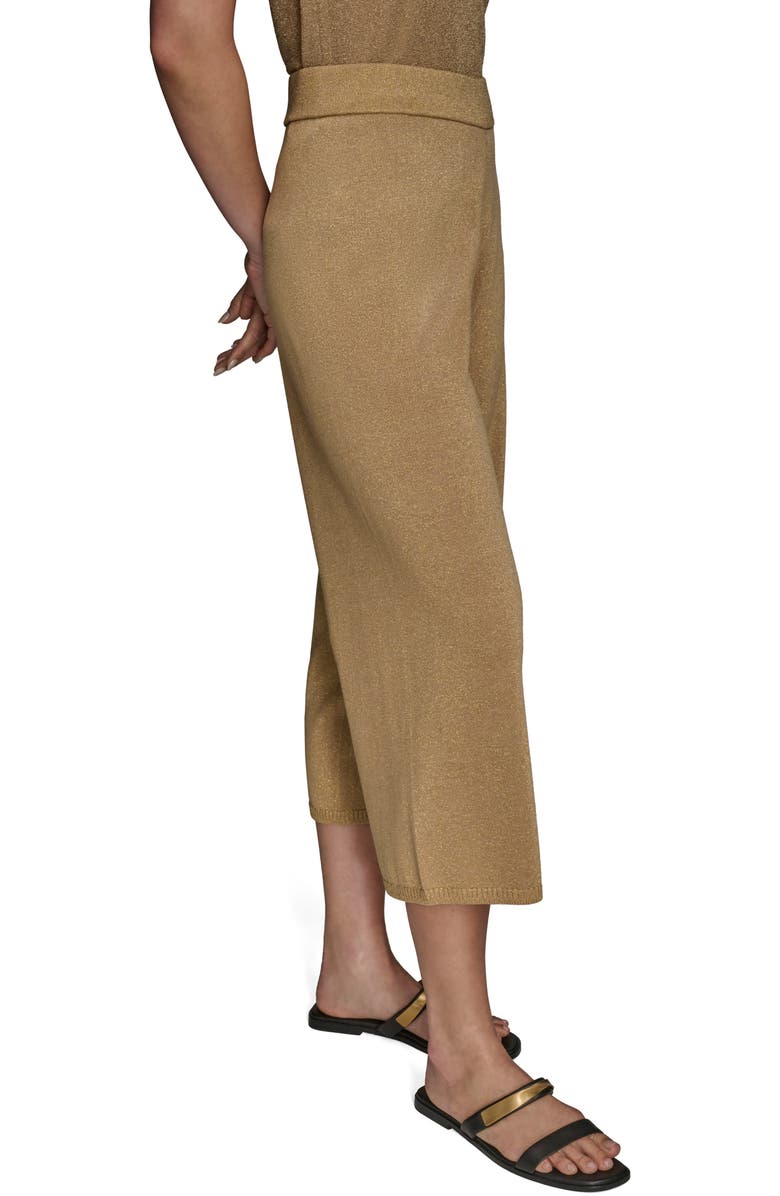 Donna Karan New York Metallic Crop Sweater Pants, Alternate, color, Fawn Combo