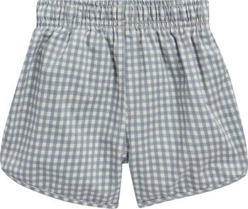 QUINCY MAE Gingham Print UPF 50+ Swim Trunks | Nordstrom