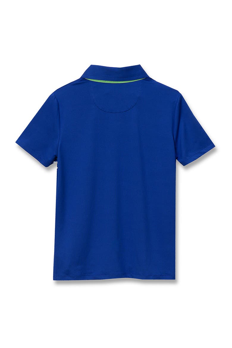 Boys Short Sleeve Performance Polo, Alternate, color, Wavy/Nautical Blue