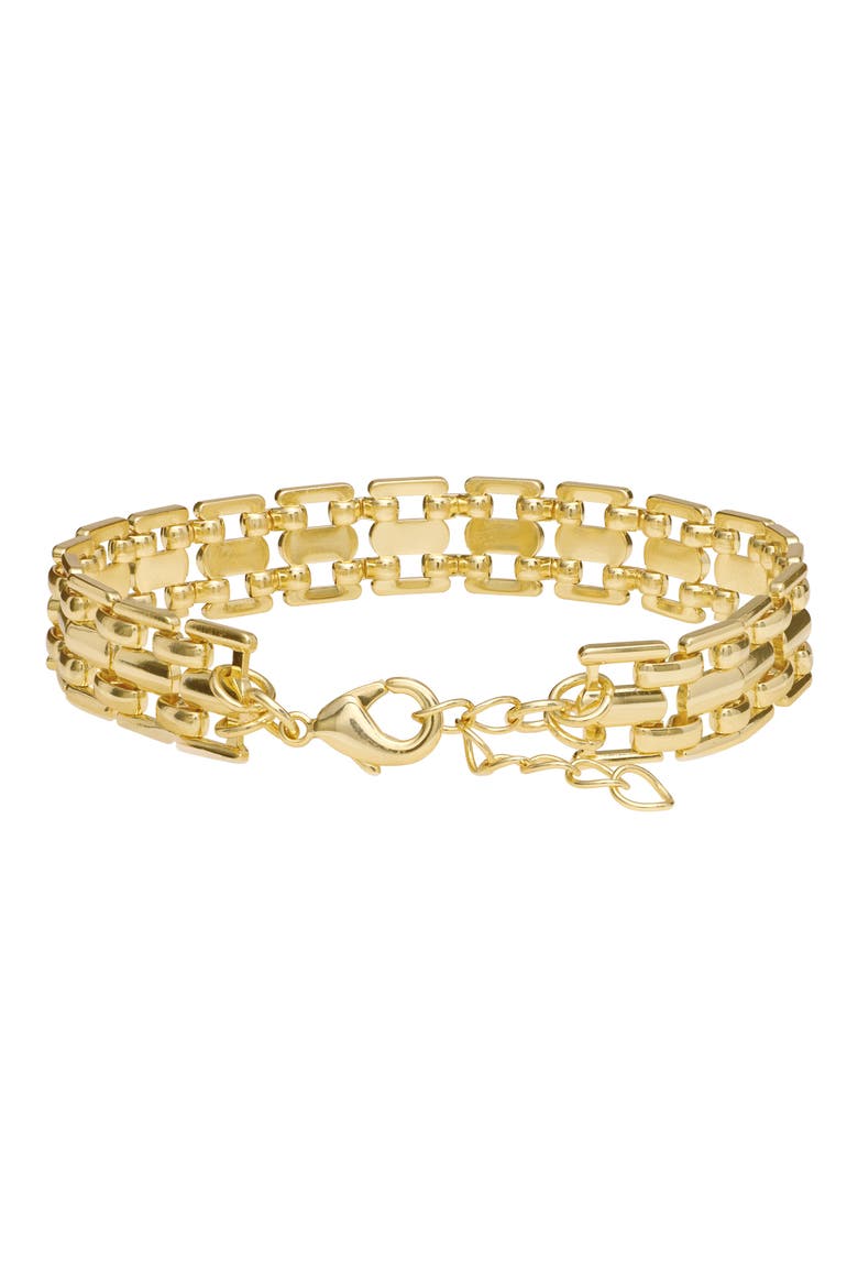Modern Muse Tile Chain Bracelet, Alternate, color, GOLD